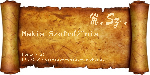Makis Szofrónia névjegykártya